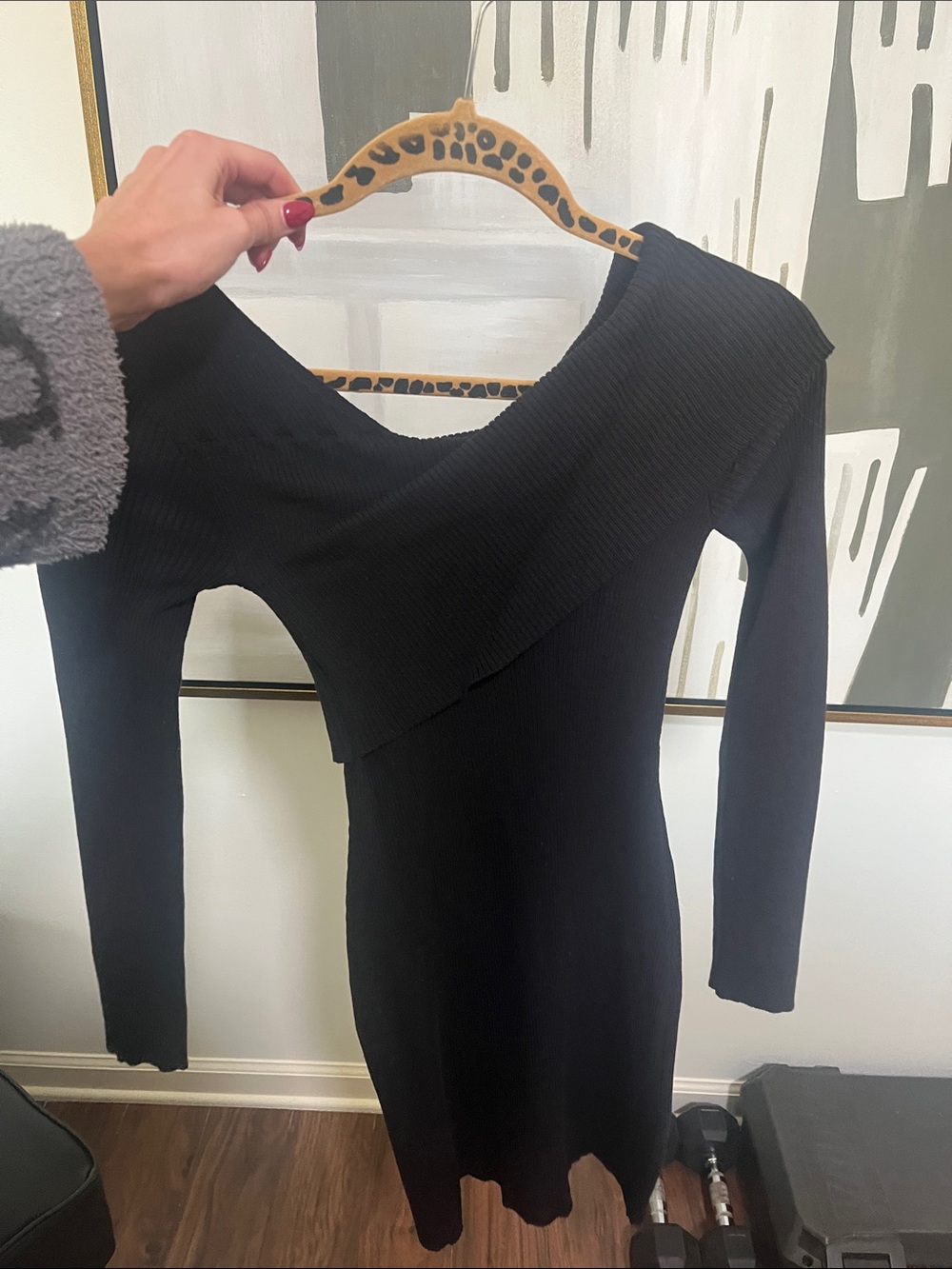 superdown Black One-Shoulder Ribbed Mini Dress - Picture 2 of 3
